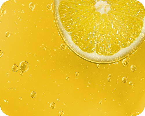 Premium Glass Smooth Surface Worktop Saver- Kitchen Worktop Protector with Lemon Zest Design - Tempered Glass Chopping Cutting Board for Food Prep Baking Pastry - by Pearl Glass (50 x 40cm Large)