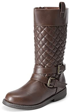 DREAM PAIRS Girls Knee High Fashion Riding Boots for Toddler/Little Kid/Big Kid,Size 13 Little Kid,Brown,LUCKID-01