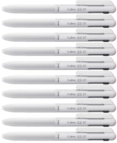 Pentel BXAW375W - Penna multifunzione Calme, 2 ricariche per penna a sfera da 0,35 mm (nero/rosso) e 1 mina per portamine da 0,5 mm, rumore a scatto, ricaricabile, 1VE = 10 pezzi