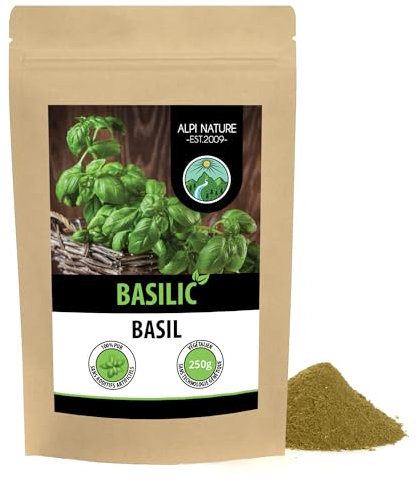 Alpi Nature Dried Basil 250g 8.8 oz, Dried and Ground Basil Leaves, Italian Seasoning