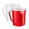 Tasses à soupe passant au micro-ondes avec couvercle hermétique ventilé, récipient de rangement pour liquide, tasse à micro-ondes avec poignée, passent au lave-vaisselle (650 ml, couleurs assorties)