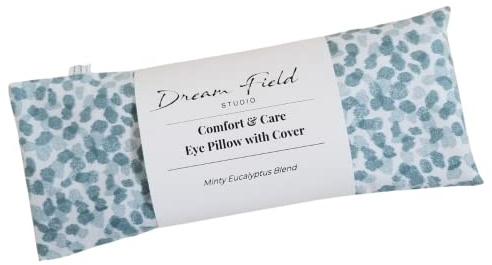 Mint Eye Pillow with Washable Cover – Handmade Aromatherapy Eye Pillow for Yoga, Meditation & Relaxation | Blue Spa Print