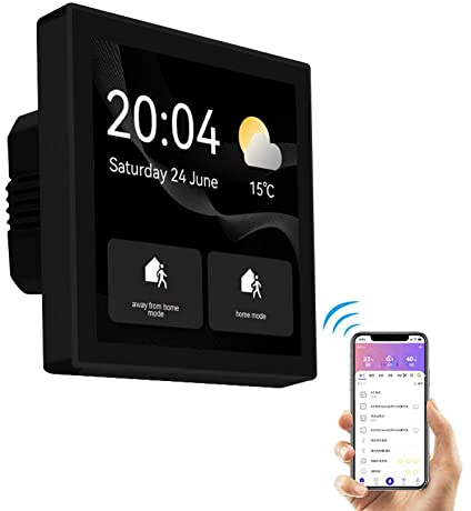 para Tuya Zigbee Smart Home Control Switch Panel, Wifi Smart Scene Switch 4in LCD Pantalla táctil Pantalla Pantalla Pantalla Tiempo Fecha Temperatura Tiempo Aplicable a Smart Life, Hub Built-in Zigbee