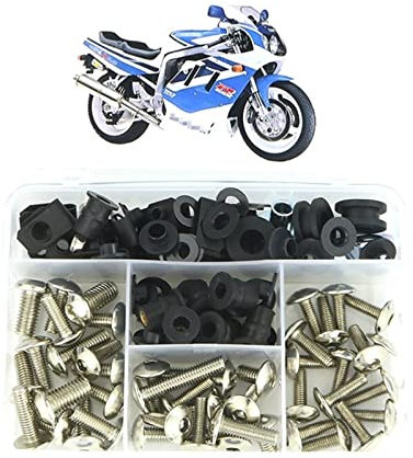 Moto Vis Compatible avec Suzuki pour GSX-R 750 1988 1989 1990 1991 Kit Complet De Boulons De Carénage Complet Vis Clips De Carénage en Acier Boulons De Recouvrement (Color : 3)