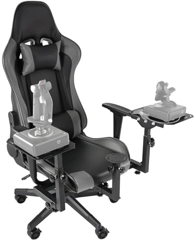 Minneer Flight Joystick Hotas Stuhlhalterung passend für Thrustmaster A10C Hotas Warzenschwein,für Logitech X56 X52,Leicht zerlegbarer und verstellbarer Flight Sim Ständer mit Sitz
