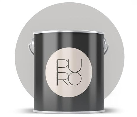 Livingwalls PURO Premium Peinture murale c1001 – Peinture de peintre à très haut pouvoir couvrant – Peinture d'intérieur mate de qualité supérieure Gris – 2,5 l