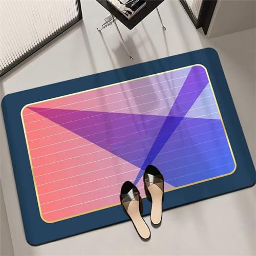 Badezimmerteppich, Badematte, Badematte Stein, Teppich Läufer, Stone Bath Mat, Badteppich Rutschfest Waschbar, Absorbierende Badematte, Duschmatte, Badvorleger, Duschvorleger, Carpet Red-120x180cm