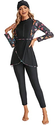 BaJooruly Modest Swimsuit for Women Plus Size Bukini for Girls Full Coverage Bathing Suit Swimming Costume