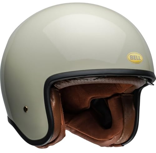 Bell TX-501 Solid ECE Helm – Tradition & Innovation: Moderne Features in klassischer Jethelm-Form, Farbe: Vintage White, Größe: L | Integrierte Sonnenblende