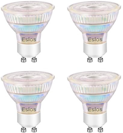 Eslas GU10 LED Warmweiss Dimmbar, 4W 440lm, 2700K Warmweiß, CRI>90, 36° Abstrahlwinkel Spot, Entspricht 50W Halogenlampen, AC 220V Strahler, 4 Stück