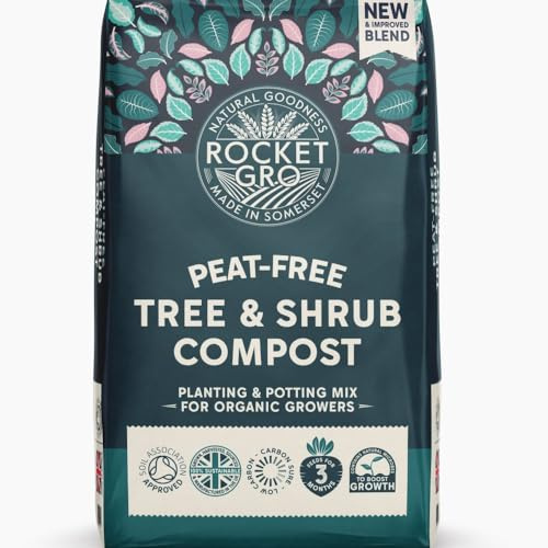 RocketGro Tree & Shrub Compost - 100% Organic, Chemical-Free, Peat-Free Planting Mix for Healthy Growth - Ideal for Trees, Shrubs, Hedges - 3 Months Nutrient Supply - 1x 50 Litres By Thompson & Morgan