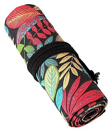 siduytin Elegante Rollo de lápices para Artistas y diseñadores: lleve Herramientas con Estilo Estuches de lápices duraderos Almacenamiento de Estuches de lápices, 48 Hoyos, 1