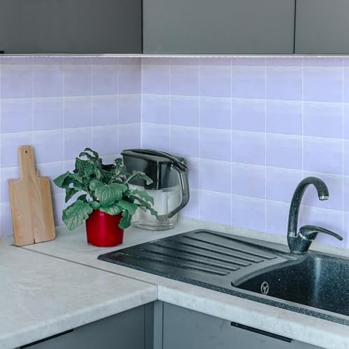 WALPLUS 100 adesivi in vinile bianco per piastrelle 15 x 15 cm impermeabile piastrelle bagno incollare e staccare piastrelle resistenti al calore piastrelle adesive per un budget economico a casa
