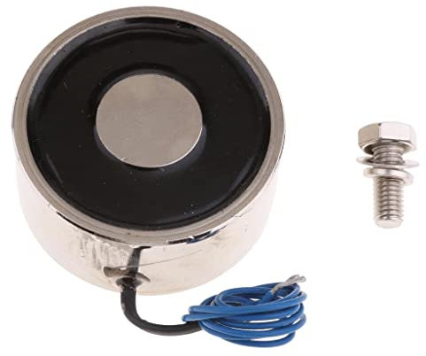 QXSJEDYCH Elektrischer Hebemagnet, Elektromagnet, Hubmagnet, Silber, DC 12 V, 800 N Elektromagnete