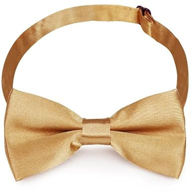 CCAIPU Bow Ties for Boy and Girls, Mini Bow Tie Adjustable Elasticated Bowties for Kids Childrens Baby for Party Birthday Wedding (Champagne Gold)