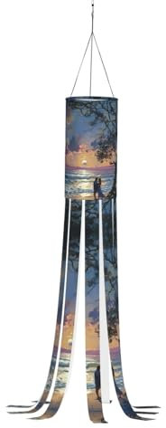 GFXEDSAH Romantischer Strand-Windsack für den Außenbereich, Geister-Windsack, der Ihrem Außenbereich einen Spritzer saisonaler Farbe verleiht