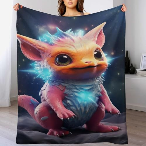 AAPZY Flugsaurier Decke,Vier Jahreszeiten Weich Wohndecke Decke Schlafdecke Sofadecke Plüschdecke Pelzdecke Printdesign Couchdecke Flannel Bett Decke （130×150cm）