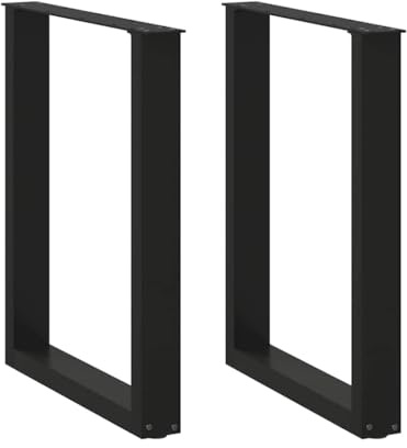 vidaXL Esstischbeine U-Form 2 STK. Schwarz 70x(72-73) cm Stahl