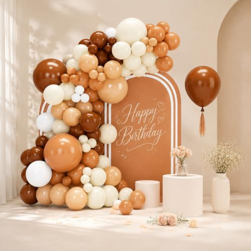 Fairymaiden Ballons Girlande Kaffee Braun, 100 Stück Luftballons Retro Khaki Braun, helium Luftballons Geburtstag Sand Weiß Ballons Beige für Kinder Geburtstag Dekoration Babyshower Hochzeit Babyparty