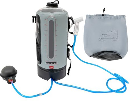 TkkMivcOC 12L Tragbare Campingdusche, Leichter Outdoor Druck Dusche, Mit Skala & Einfach zu Bedienen, Duschbeutel-Rucksack für für Baden Freien Waschen Obstgeschirr