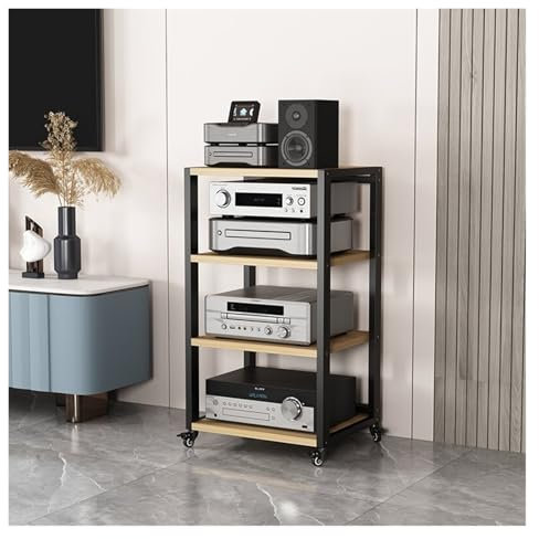 audio hifi rack regal Kleine Medienkonsolen Mit 4 Ebenen For Das Wohnzimmer, CD-DVD-Plattenspieler, Plattenspielermöbel, Stereokomponentenständer For Kleine Räume, Audio-Video-Regaleinheit For Den Auf