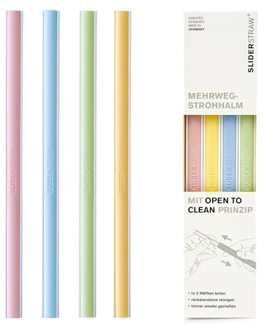 Filapen Wiederverwendbare Strohhalme – 4er Set Trinkhalme – Made in Germany & 7-fach international ausgezeichnet – Nachhaltiger Strohhalm für heiße & kalte Getränke