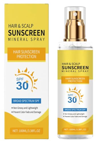 Spray de protection solaire aux cheveux et au cuir chevelu, Spol de crème solaire SPF 30 SPF 30 pour le protecteur UV et la sécheresse des cheveux, Empêche le fondu de couleur (1pcs)