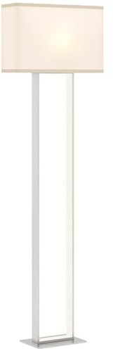 HOMCOM LED Stehlampe mit Leinen-Lampenschirm für Schlafzimmer Weiß | Wohnzimmer Stehleuchte, Minimalistische Standleuchte, Nachtleuchte