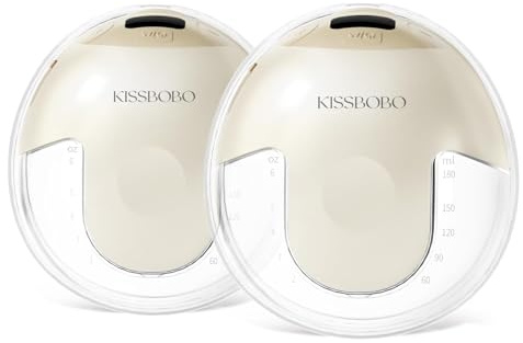 KISSBOBO K5 Milchpumpe Elektrisch Doppel,4 Modi und 19 Stufen,320mmHg Starke Saugleistung elektrische milchpumpe freihändig,Schmerzfreie elektrisch tragbar(Beige 2 Stück)