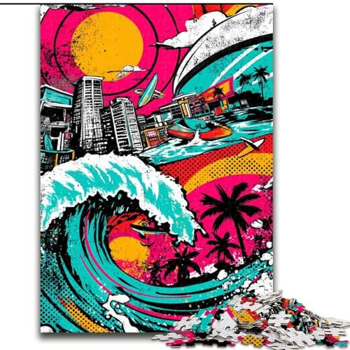 Puzzle 1000 Teile für Teenager, Surf-Graffiti, für Kinder ab 14 Jahren, Lernspiel, Herausforderung, Spielzeug, Geschenk zum Geburtstag (Größe 50x75cm)