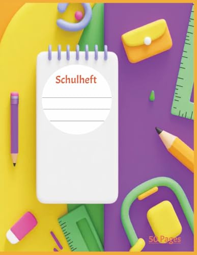 Hausaufgabenheft & Übungsblock für Schüler | DIN A4 | 50 Seiten