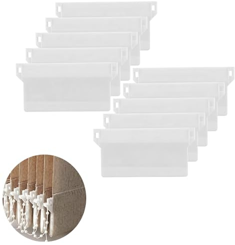 Vertical Blinds,10 Pcs Vertical Blind Weights Replacement Verticals Blind Replacement Bottom Slats Spares 89 mm/ 3.5 Inches for Home Office Verticals Blinds Repair Accessories & Spares,White
