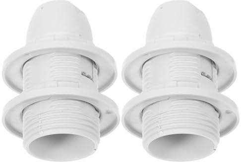 Douille de Lampe Base de Remplacement E14, Lot de 2, à Vis | Plastique Blanc, Isolation Soignée et Conductivité, Installation Facile, pour Chandeliers et Lampadaires