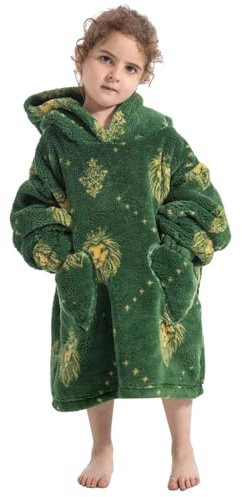 Generisch Kinder Hoodie Decke mit Ärmeln,Oversized Kapuzendecke mit Tasche,Weiche Tragbare Kuscheldecke Mädchen Jungen Bedruckte Hoodie Sweatshirt,Warme Flanell Deckenpullover Kleinkind für 2-6 Jahre
