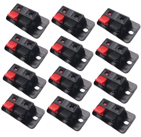 BATHVEVE 30 pezzi Connettori Terminali Audio Posizioni per Casse Acustiche Clip Primaverile in Plastica e Ferro Accessori per Collegamento Cavo Altoparlante Semplice Installazione e Alta