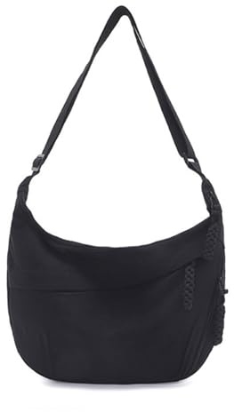 JIABAOZ Borsa Mezzaluna Tracolla Donna Grande, Borsa A Spalla Stile Casual Con Tracolla Regolabile, Messenger Crossbody Moon Bag Per Lavoro E Shopping (nero)