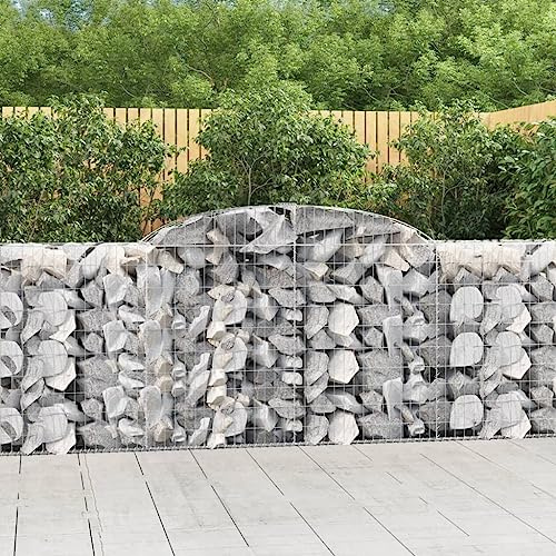 Nqyjm Galvaniserad järnbågformad korg 300 x 50 x 100 x 100/120 cm galvaniserad metallträdgårdsstaket korg gabion planteringslåda