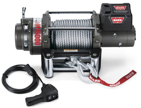 WARN 47801 M15000 Series Electric 12V Heavyweight Winch with Steel Cable Wire Rope: 7/16 Diameter x 90' Length, 7.5 Ton (15,000 lb) Pulling Capacity