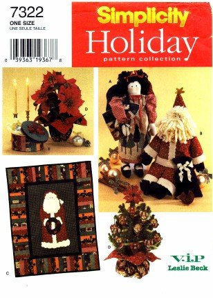Simplicity 7322 Schnittmuster Weihnachten Urlaub Engel Santa Puppe Weihnachtsstern zum Aufh ngen Quilt