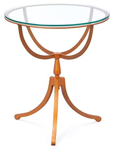 Inter Link 85300413 Beistelltisch, Metall, Glas, kupferfarbig, 50 x 50 x 55 cm