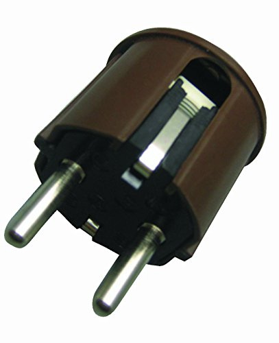 Bayram® 5X Schuko-Winkel-Stecker, braun (mit seitlicher Kabel-Einführung)