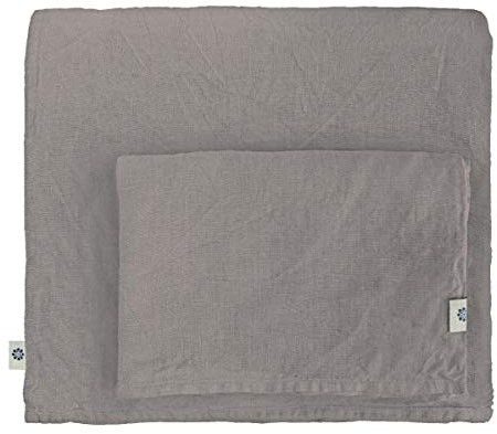 LINEN & COTTON Set Copripiumino/Biancheria da Letto in Lino Lavato (Stonewashed) - 220 x 230cm (King) Taupe