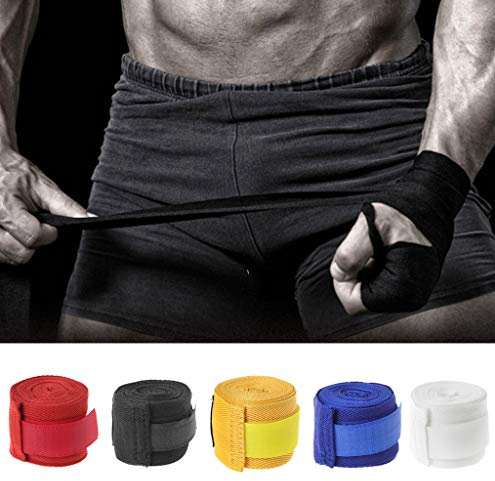 BAIRU 2,5 m Baumwolle Boxbandage Handgelenkbandage Handbandage Kampf Schutz Boxen Kickboxen Muay Thai Handbandagen Training Handschuhe (weiß)