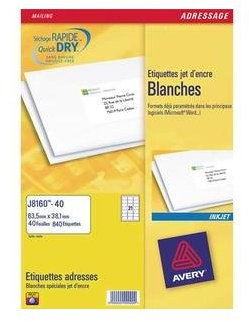 Avery ZWECKFORM J8162-25 Etiketten, Adress-Etiketten, 99,1 x 33,9 mm, Weiß, 5 Packungen mit je 400 Stück