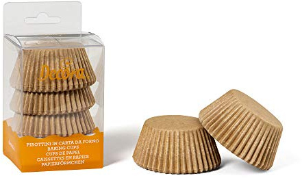 DECORA, 0339720 Naturfarbene Backförmchen, Bequeme Backförmchen zum Backen, Servieren und Verschenken von Muffins, Hitzebeständig bis 220 °C, In praktischer Blisterverpackung.
