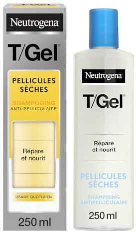 Neutrogena Champú T/Gel Cabello Seco (1x250 ml), Champú anticaspa de uso diario con ácido salicílico y piroctona olamina, desarrollado por dermatólogos para pelo seco