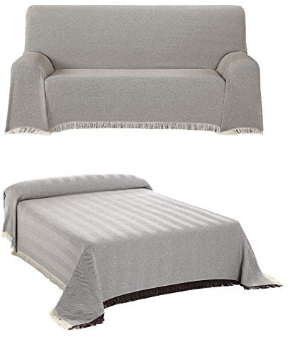 BEAUTEX Tagesdecke - Wohnzimmer Decke aus Baumwolle, Praktischer Überwurf als Sofadecke oder Couchdecke - Bed Throw Blanket - Hochwertiger Bettüberwurf in Braun, 180 x 260 cm