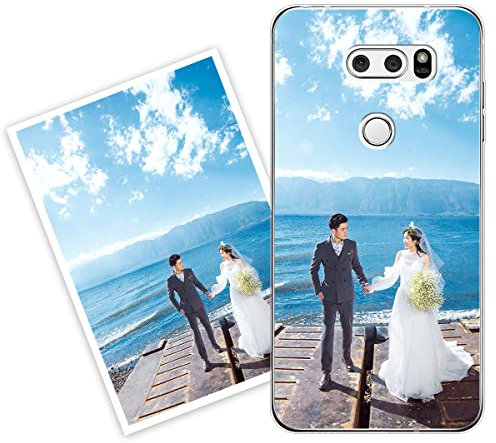 Sunrive Personalisierte Hülle kompatibel mit LG V30/LG V30 Plus/LG V30S Silikon,Transparent Handyhülle Benutzerdefiniert Weicher Etui mit Eigenem Foto Bild Text Individuelle