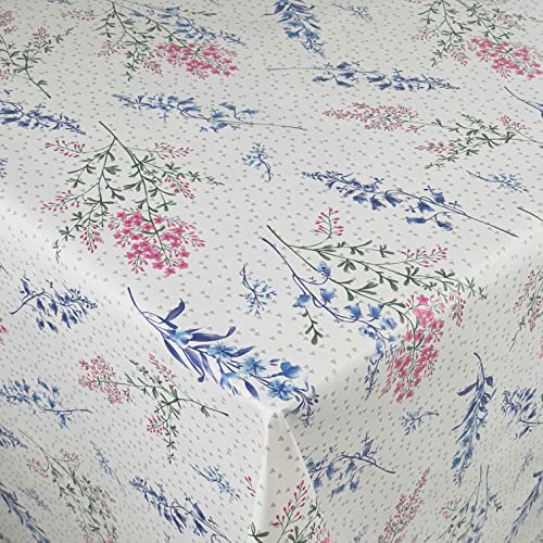 Wachstuch Wachstischdecke Tischdecke Gartentischdecke Größe wählbar Fuchsie Flieder Blüten Eckig 140 x 140 cm abwaschbar