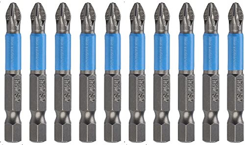 Bestgle 10 Pcs Juego de Puntas Antideslizantes Puntas de Destornillador Magnético Destornillador de Estrella de 1/4 Pulgadas, Acero S2 Longitud de 50 mm